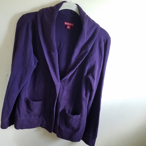 Purple Blazer Cardigan - Picture 2 of 3
